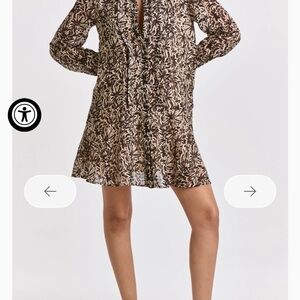 Dear John Long Sleeve Brown Patterned Dress
